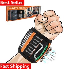 Magnetic Wristband for Holding Screws, Drilling Bits, Nails, Stocking Stuffer...