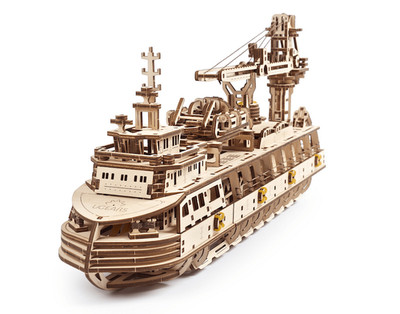 Forschungsschiff 3D Puzzle Holz UGEARS - UG-70135