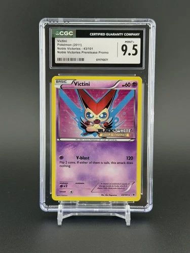 Pokémon Black & White Noble Victories #43 Victini Holo Prerelease CGC 9.5 MINT+