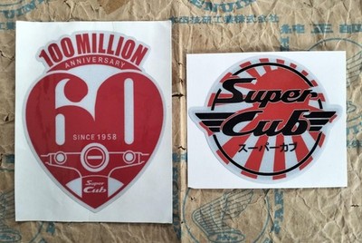 HONDA SUPER CUB C100 C50 C65 C70 C90 AUFKLEBER SET 2 STK. VINTAGE MADE IN JAPAN