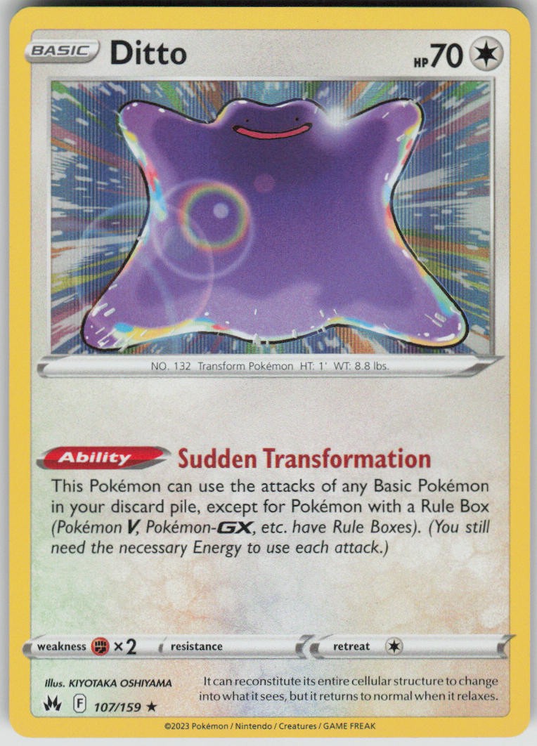 Pokemon Ditto Holo Rare Crown Zenith 107/159 NM