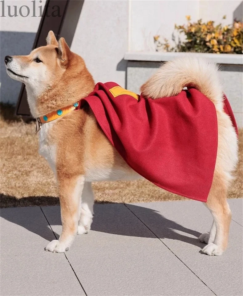 2025 Superman Crypto Superdog Perro Collar Capa Disfraz Juegos con disfraces Traje de Halloween Foto 2 de 4