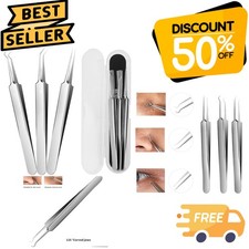 Compact Stainless Steel Blackhead Tweezers Kit - Professional Acne Removal Tools