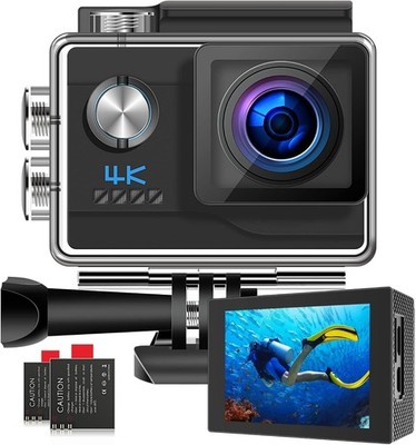  Action kamera 4K UHD 20MP Action Cam 40M Unterwasserkamera Touchscreen WLAN EIS