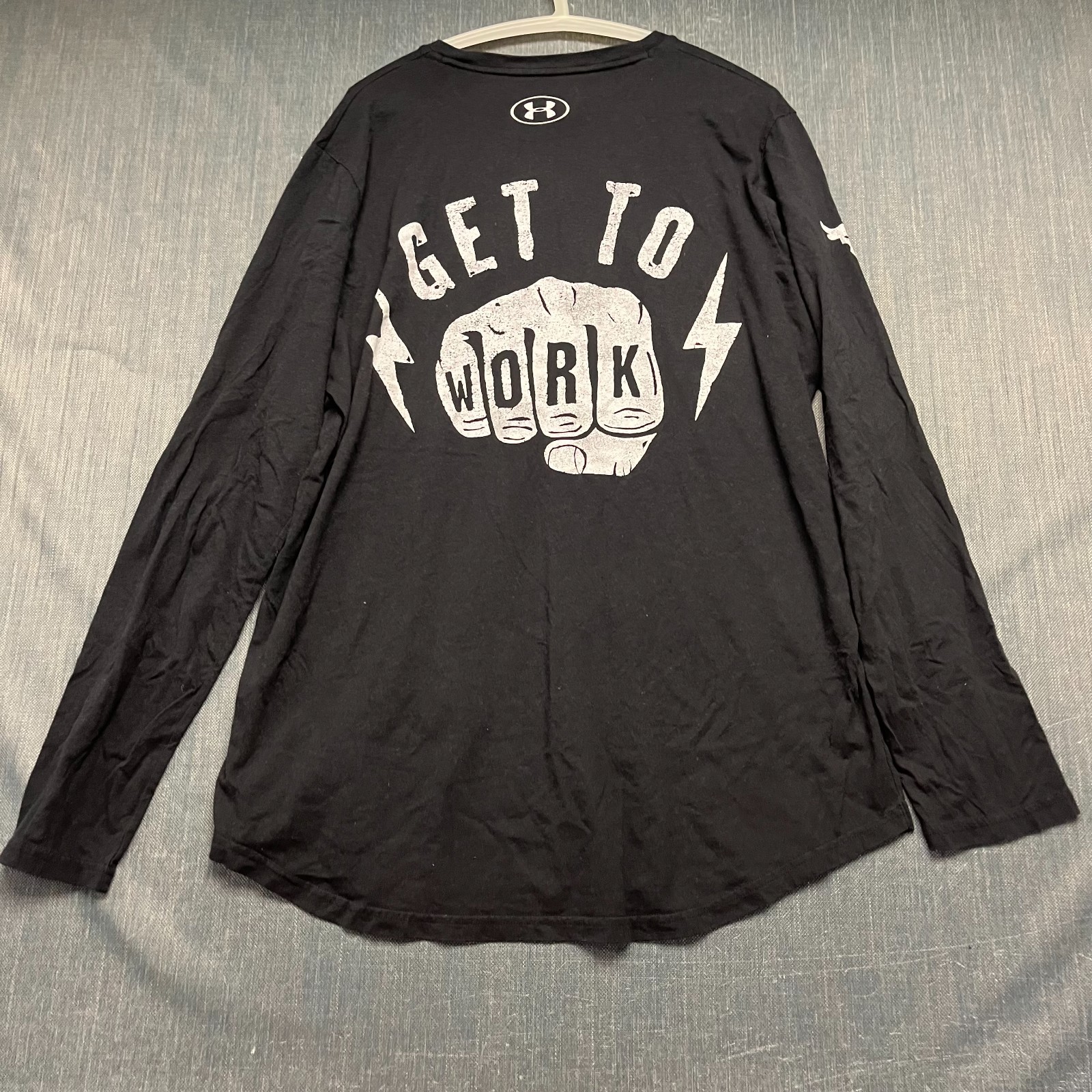 Under Armour Men's Shirt Size XXL Black Gym Project Rock Get To Work Long Sleeve thumbnail 7