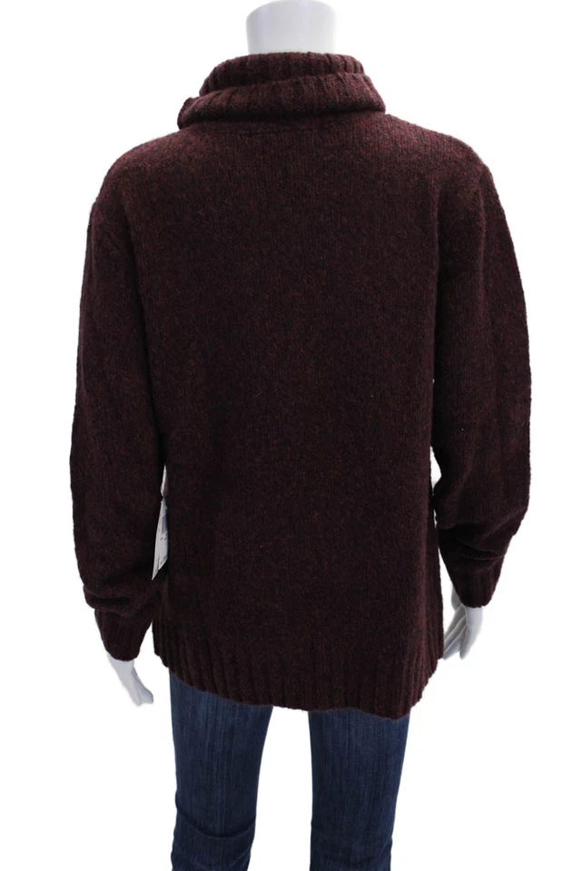 Suéter Pullover Sutton Studio Mujer Lana Merino Cuello Alto Rojo Talla L Foto 3 de 4