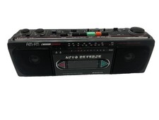 Sanyo MS 330 Auto Reverse Cassette Boombox Radio Tested Serviced HAS FLAWS READ