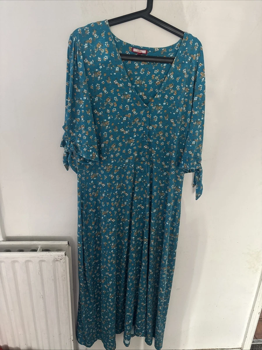 light brown flowy dress Lady Black Tie - Molly Maxi Dress - Blue Floral Tiered Dress With Bow