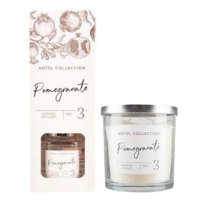 Aldi No 3 Granatapfel Hotel Collection Luxus Schilf Diffusor & Kerze Geschenkset