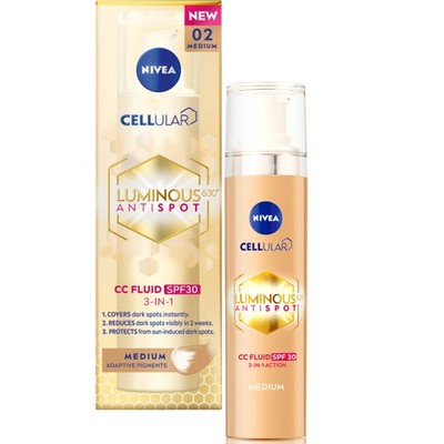 379661 NIVEA LUMINOUS630 ANTI-DARKNESS CC CREAM SPF 30, Farbton 02/medium.