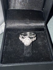 10k white gold 1/2CTTW Engagement Wedding Ring Set 100 natural diamonds