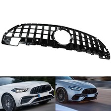 SCHWARZ GLÄNZEND Frontgrill Kühlergrill für Mercedes-Benz C-Klasse ALL S206