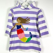 Mini Boden Kapuzenpullover Hoodie Gr.128 7-8y Mädchen Lila Weiß Meerjungfrau