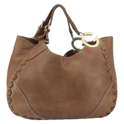 GUCCI Charlotte Hand Bag Leather Brown Gold 218782 Auth kk588 | eBay