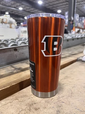 LOGOBRANDS Cincinnati Bengals Travel Tumbler 20oz Stainless Steel