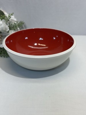Rachel Rae 10x3.5  Mixing Bowl Vibrant Red Interior White Exterior  Very Nice