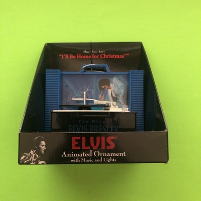 Elvis Presley Animated Christmas Ornament Record Player Music  New in box