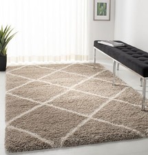 Safavieh Power Loomed Hudson Shag Beige / Ivory Area Rugs - SGH281S