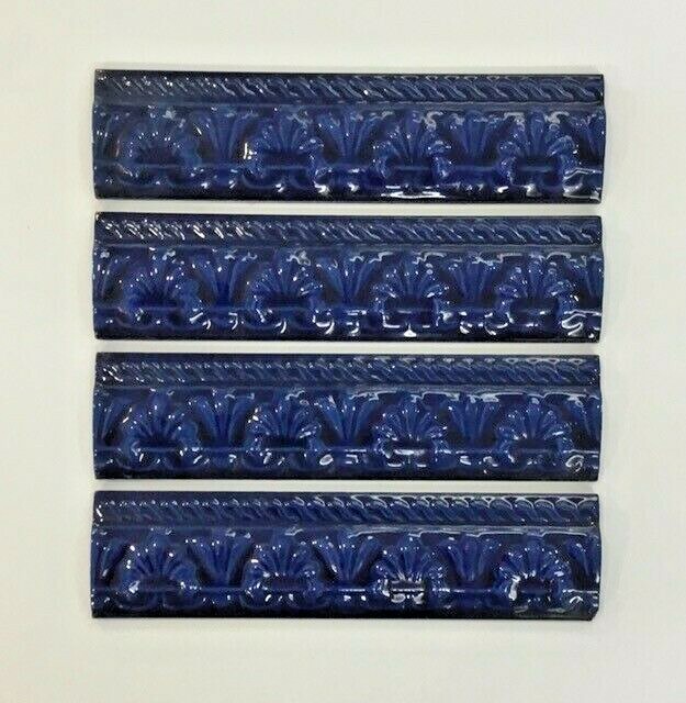 Victorian Style Baroque Navy Blue Border Wall Tile 50x200mm eBay