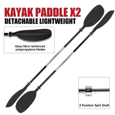 Oceansouth Kayak Paddles Black, Aluminum Asymmetric (Split Shaft) x 2