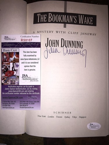 THE BOOKMAN'S WAKE - JOHN DUNNING SIGNED AUTOGRAPHED BOOK FIRST EDITION JSA COA - Picture 2 of 5