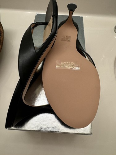 J. Crew Violetta Thong Black Leather Size 9.5 M New In Box - Picture 2 of 3
