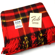 NEW Vintage FARIBO Faribault PAK-A-ROBE Stadium SPORTS Throw LAP BLANKET Tartan