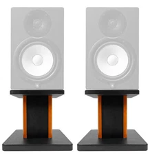 Rockville 8” Wood Studio Monitor Speaker Stands For Yamaha HS5 Monitors