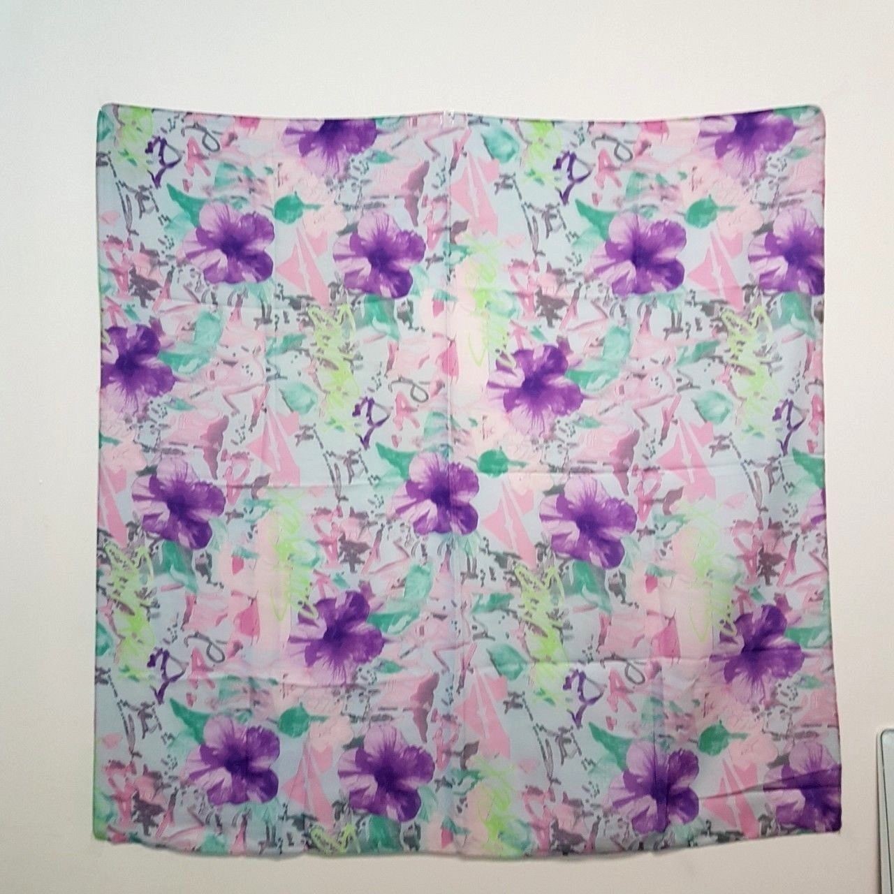 Elegant Floral Scarf Head Wrap Neck Kerchief for Women-image