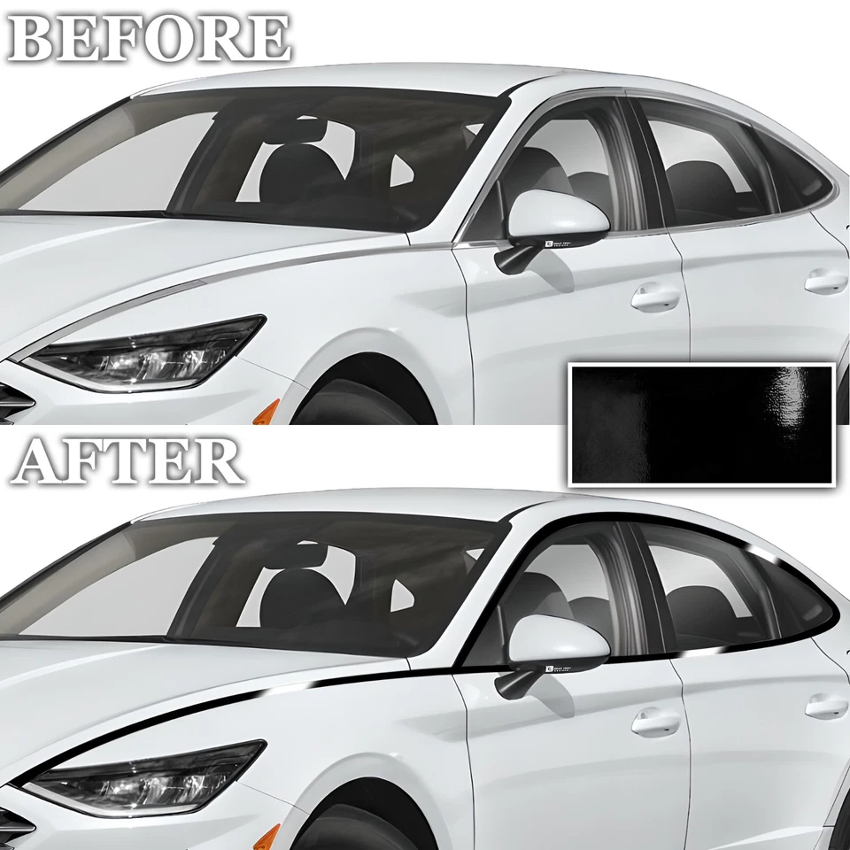 Fits Hyundai Sonata 20-25 Side Window Chrome Delete Decal Film Blackout Trim - Image 3 of 4