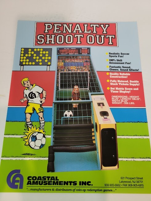 Flyer PENALTY SHOOT OUT ARCADE REDEMPTION GAME advertisement
