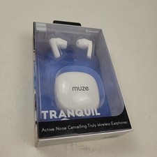 Muze By Vivitar Tranquil Wireless Bluetooth Noise Canceling Earbuds White