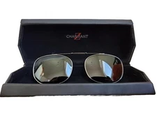 Vintage Charmant Glasses Z Black Metal Oval Clip-on Frames Japan Case EUC