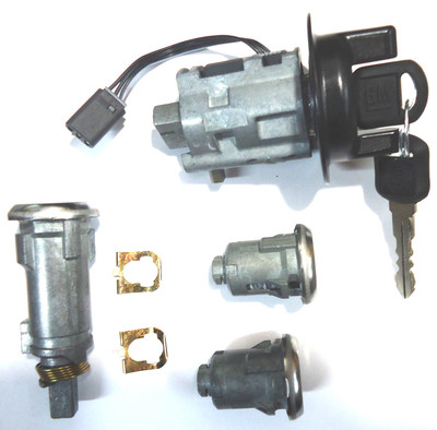 OEM GM Chevy Ignition, Door & Trunk Lock Cylinder Set With Keys – Brand New Black Finish