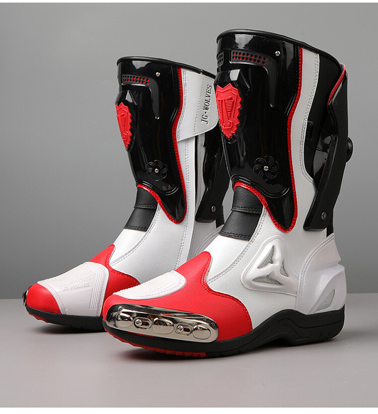 JG WOLVES Mens Motorcycle Boots Motorbike Riding Breathable Shoes