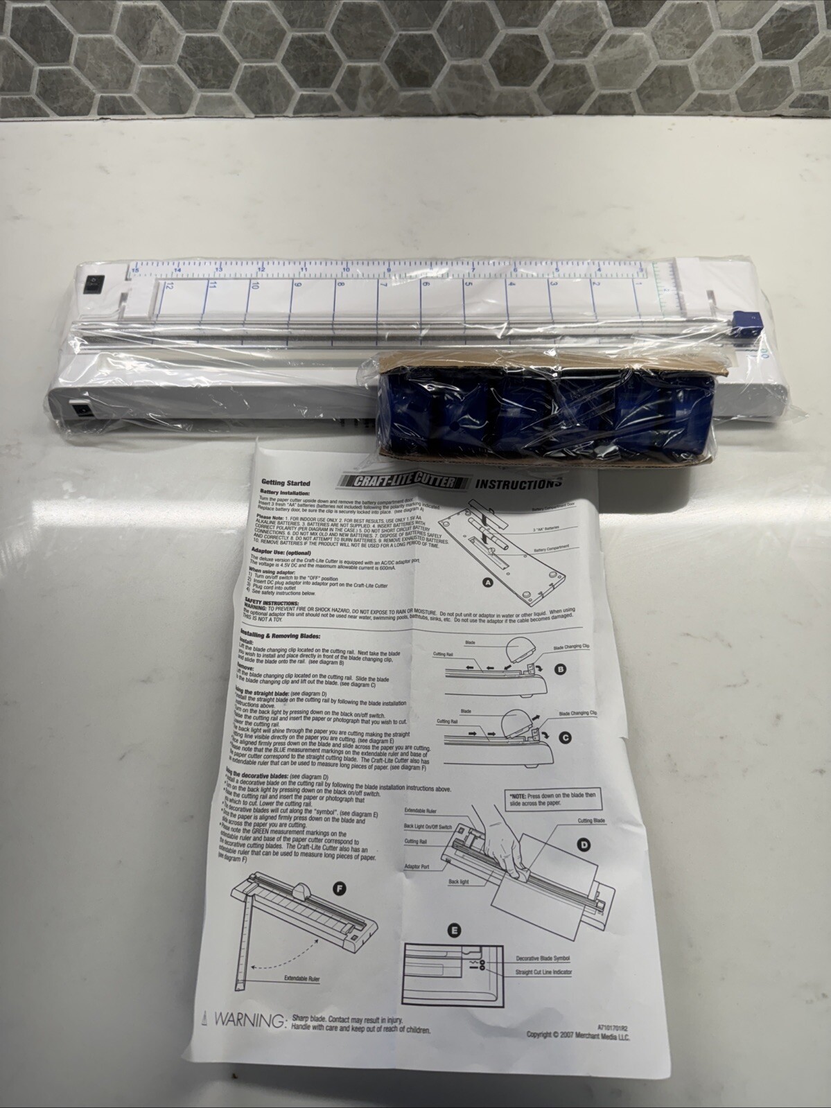 Vintage Craft-Lite Paper Cutter BackLight with 6 Blades As Seen On TV No Box  