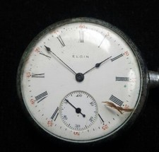OVER 100 YEARS AGO 1905 ELGIN Pocket Watch Open face Hand-winding Vintage 6S 15J
