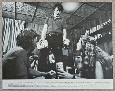 VINTAGE 11x14 PHOTO TEENAGERS TEEN BOYS GIRL HANGING OUT DRINKING BUDWEISER BEER