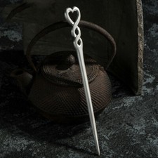 China Ancient Hanfu Style 999 Sterling Silver Hairpin Women Hair Stick Handmade