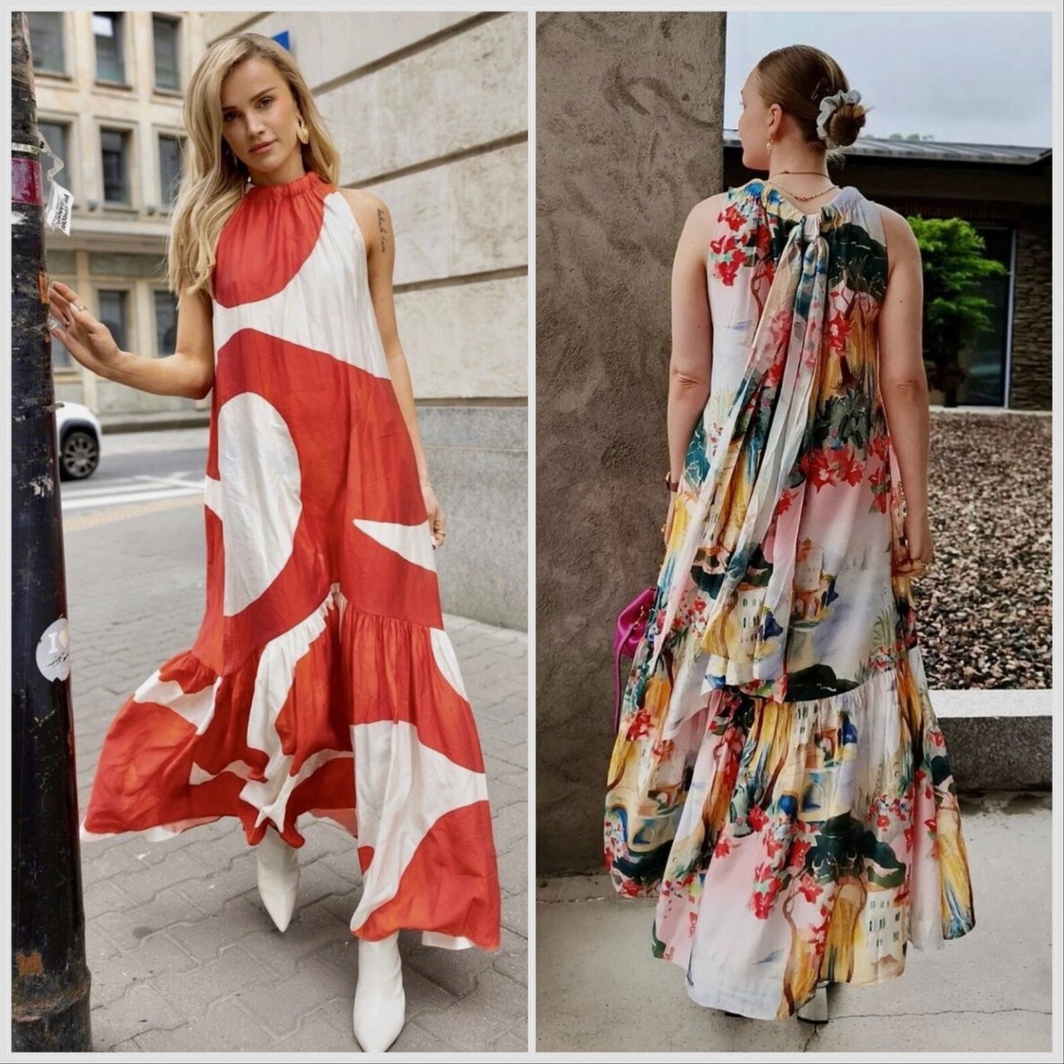 h&m voluminous maxi dress Hm Voluminous Maxi Dress Red Patterned, Casual Dresses For Women, M, Printmulti, Viscose Blend
