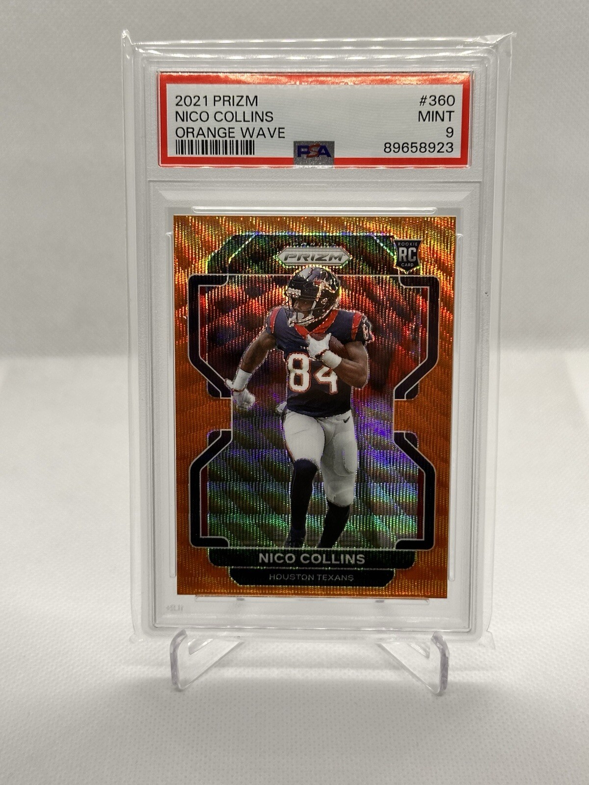 2021 Panini Prizm Nico Collins Rookie Orange Wave Prizm #360 #/60 (RC) Texans