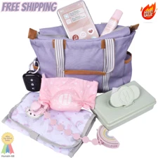 Hopscotch Lane My Baby Doll's Unisex Diaper Bag-9 Play Pieces, Baby Doll Accesso