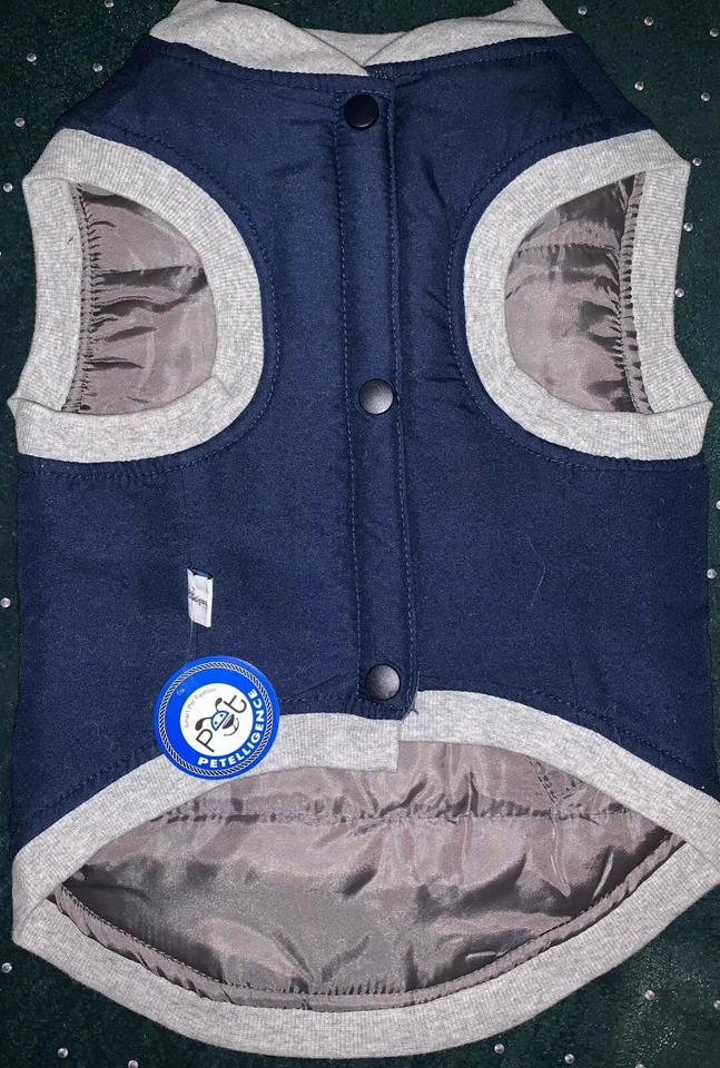 NWT, PETELLIGENCE, RED HEART ON BLUE DOG JACKET (SIZE MEDIUM) - Image 2 of 2