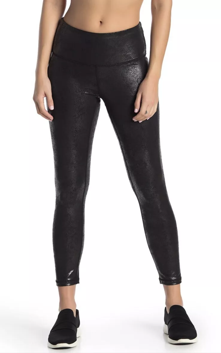 NEW Z By Zella High Waisted Daily 7/8 Metallic Laminated Leggings