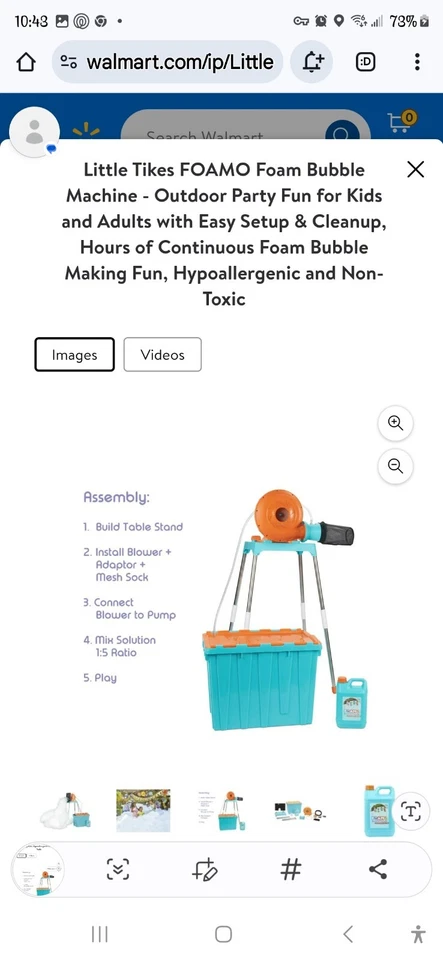 Little Tykes FOAMO bubble Machine- Outdoor Party Fun 4 Kids & Adults! Used 1x - Image 2 of 4