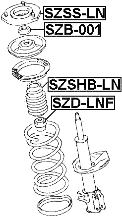 SZSHB-LN Febest FRONT SHOCK ABSORBER BOOT 41931-54G00, 41931-54G00-000, 41931-60 - Picture 2 of 4