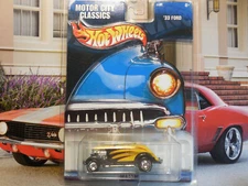 2002 Hot Wheels Motor City Classics '33 FORD Yellow Real Riders FREE SHIP NEW