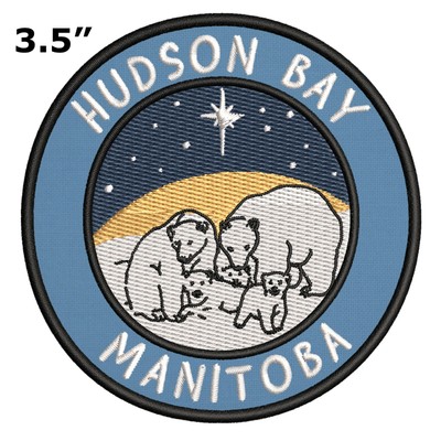 HUDSON BAY MANITOBA North Star Patch Iron-On Embroidered Applique Nature Badge