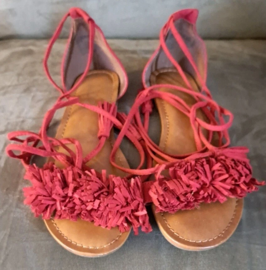Red tassel sandals new arrivals