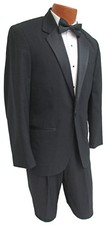 40S Men's Black One Button Tuxedo with Pants Clearance Discount Cheap Prom Tux